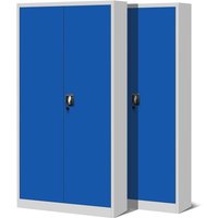 2er Set Aktenschrank C001H Büroschrank Metallschrank Stahlschrank Werkzeugschrank Stahlblech Pulverbeschichtet Flügeltürschrank Abschließbar 195 cm x von JAN NOWAK