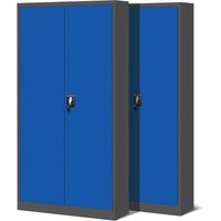 2er Set Aktenschrank C001H Büroschrank Metallschrank Stahlschrank Werkzeugschrank Stahlblech Pulverbeschichtet Flügeltürschrank Abschließbar 195 cm x von JAN NOWAK