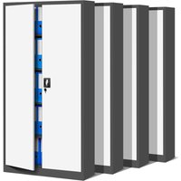 4er Set Aktenschrank C001 Metallschrank Stahlschrank Werkzeugschrank Büroschrank Lagerschrank Universalschrank Pulverbeschichtung Flügeltüren 185 cm von JAN NOWAK
