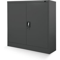Jan Nowak C001B kleiner Aktenschrank abschließbar Büroschrank Metallschrank Wertfachschrank 92,5 cm x 90 cm x 40 cm Anthrazit von JAN NOWAK