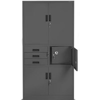 C018S ii Büroschrank Aktenschrank Tresor Schubladen Geheimfach Stahlblech 185 cm x 90 cm x 40 cm - anthrazit - Jan Nowak von JAN NOWAK