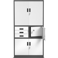 C018S ii Büroschrank Aktenschrank Tresor Schubladen Geheimfach Stahlblech 185 cm x 90 cm x 40 cm - anthrazit-weiss - Jan Nowak C018S ii Büroschrank Aktenschrank Tresor Schubladen Geheimfach Stahlblech 185 cm x 90 cm x 40 cm - anthrazit-weiss - Jan Nowak von JAN NOWAK