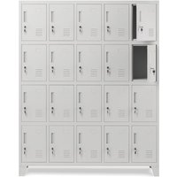Umkleideschrank 5B4A Fächerschrank Schließfachschrank mit 20 Fächern Wertfachschrank Metall Pulverbeschichtung 172 cm x 136 cm x 45 cm (h x b x t) von JAN NOWAK