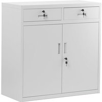 Kleiner Aktenschrank C17B Büroschrank mit 2 Schubladen Flügeltüren Metallschrank Pulverbeschichtet Metall Abschließbar 90 cm x 90 cm x 40 cm Grau Kleiner Aktenschrank C17B Büroschrank mit 2 Schubladen Flügeltüren Metallschrank Pulverbeschichtet Metall Abschließbar 90 cm x 90 cm x 40 cm Grau von JAN NOWAK