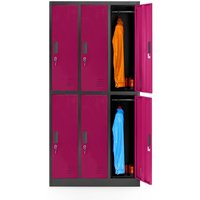 Spint 3B2A Schließfachschrank Fächerschrank Wertfachschrank Umkleideschrank 6 Fächer Stahlblech Pulverbeschichtet 185cm x 90cm x 45cm pink - Jan Nowak von JAN NOWAK