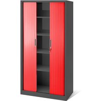 Spint T-001 Schließfachschrank Fächerschrank Wertfachschrank Aktenschrank mit Rolladentür 185 cm x 90 cm x 45 cm Anthrazit - Rot - Jan Nowak von JAN NOWAK