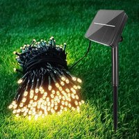 Guirnalda led 20m 200 led mit Solarpanel 8 warme weiße Funktionen 3000K Dekorative led wiederaufladbare Batterie 1200 mA Garden Terraza - Jandei von JANDEI