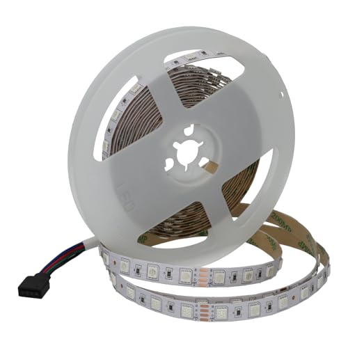 JANDEI - 24V RGB-LED-Streifen für Innenbeleuchtung, 5 Meter, 15W, 80 LM/W, 300 LEDs, SMD5050, selbstklebend und flexibel, alle 10 cm schneidbar (Netzteil nicht im Lieferumfang enthalten) von JANDEI