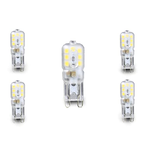 JANDEI - 5 x LED-Leuchtmittel G9, 2,5W, Weiß, 3000K/4000K, natürliches Blister, nicht dimmbar, Omnidirektional, Beleuchtung für Zuhause, dekorative Lampen, Tischlampen (4000K) von JANDEI