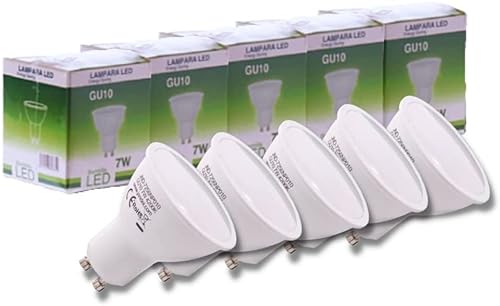 JANDEI - 5er-Pack LED Glühbirnen Lampe GU10 7W (entspricht 50W), Warmweiß 3000K, 650 Lumen, Energiesparlampen, nicht dimmbar, für Haus, Büro, Geschäft von JANDEI