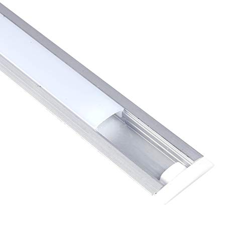 Jandei Aluminium Profil LED-Streifen Vertieft mit Deckel, 2 Meter Länge x 24.5 mm Breite x 17.5 mm Höhe von JANDEI