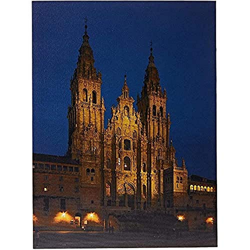 JANDEI - Dekoratives Bild mit LEDs (verschiedenen Bilder) (Kathedrale von Santiago de Compostela 40x30 cm) von JANDEI