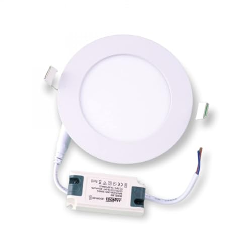 JANDEI - Extraflaches LED-Downlight mit rundem Panel. Beleuchtung 6W (Kaltweiß 6000K). Perfekt für Wohnzimmer, Küche, Schlafzimmer, Haus, Büro. von JANDEI