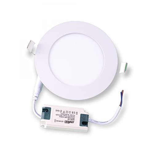 JANDEI - Extraflaches LED-Downlight mit rundem Panel. Beleuchtung 6W (Warmweiß 3000k). Perfekt für Wohnzimmer, Küche, Schlafzimmer, Haus, Büro. von JANDEI