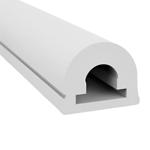 JANDEI Flexibles Silikonprofil, 5 m, für LED-Streifen mit PCB bis zu 10 mm Breite, Lichtemission 270°, halbrundes Format 15 mm x 13 mm, geeignet für den Außenbereich, Weiß (Profil 5 m), JND-70604M5 von JANDEI
