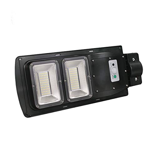 JANDEI - Integrierte Solar-LED-Straßenleuchte, 950 Lumen, 60W Halogen-Äquivalent, Außenbereich IP67 Cool White 6500K, wiederaufladbare Batterie und Fernbedienung, Bewegungserkennung, 2 Jahre Garantie von JANDEI