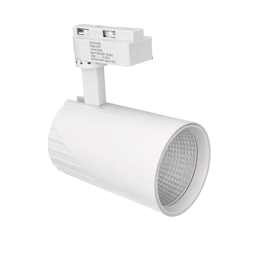 JANDEI - LED-Schienen-Deckenstrahler 30 W, Neutralweiß 4200 K, 3000 Lumen, 185 V–265 V Wechselstrom, einphasig, Aluminium, Ankleidezimmer, Vitrine, Geschäft, Büro. Farbe Weiß von JANDEI