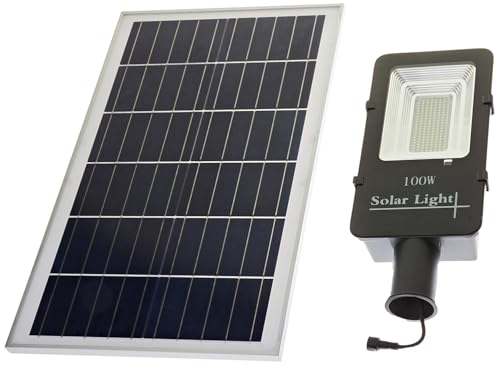 JANDEI - LED-Solarlampe/Straßenlampe mit orientierbarem Solarmodul. 100W. 6000K. Für Außenbereich und Ion-Lithium Batterie. Mit Fernbedienung. von JANDEI