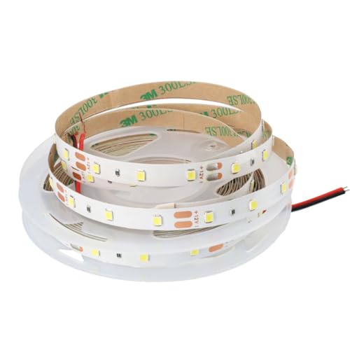JANDEI - LED-Streifen 5 Meter 12V nicht wasserdicht, Kaltlicht 6000K, 300 LEDs, SMD 2835, Lichtstreifen für Decke, Möbel, Zimmer, Vitrinen (Netzteil nicht enthalten) von JANDEI