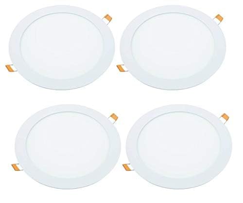 JANDEI - Pack 4 x LED-Einbau-Downlights, 18W, 1440 Lumen, Runde Form, Einbauloch Ø 200- Ø 205 mm, Extraflach 13 mm Tiefe, Lichtfarbe Neutralweiß 4200K, Inklusive Transformator von JANDEI