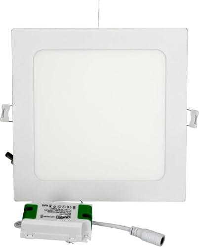 JANDEI - Quadratische und einbaufertige Downlight LED. Weiß. (4200K, 12W). Deckenleuchte, Deckenbeleuchtung, Deckenleuchte Panel, Deckeneinbauleuchte von JANDEI