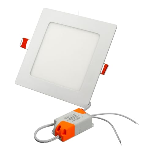 Quadratische und einbaufertige Downlight LED. Weiß. (6000K, 9W). Deckenleuchte, Deckenbeleuchtung, Deckenleuchte Panel, Deckeneinbauleuchte von JANDEI