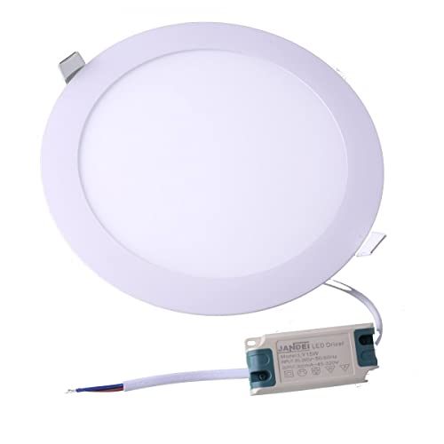 JANDEI - Rundes extra flaches LED-Downlight, Beleuchtung 15W, 6000K, Kaltweiß von JANDEI