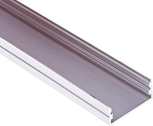 Jandei Aluminium Profil LED-Streifen Oberfläche mit Deckel, 2 Meter Länge x 23.3 mm Breite x 9.7 mm Höhe von JANDEI