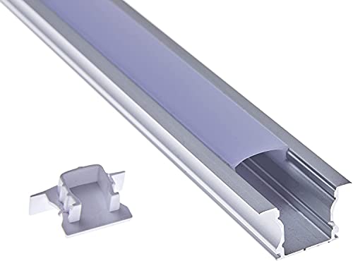 Jandei Aluminium Profil LED-Streifen Vertieft mit Deckel, 2 Meter Länge x 17.5 mm Breite x 14.5 mm Höhe von JANDEI