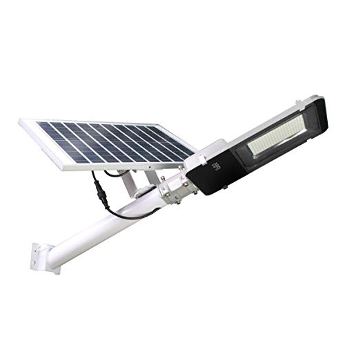 Jandei - LED Straßenlaterne 100W Solar Outdoor IP65 Einstellbares Panel 120 LEDs 1950 Lumen 6500K Kaltweiß Lithium-Ionen-Akku von JANDEI