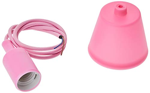 Jandei - Hängeleuchte Pendelleuchte Lampe, Höhenverstellbar Maximal 90cm. Silikonsockel mit E27 Lampefassung. Wohnzimmerdekoration, Zimmer, Schlafzimmer, Geschäftsräume. Farbe Rosa von JANDEI