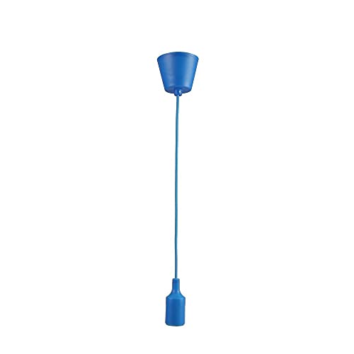 JANDEI - Hängeleuchte Pendelleuchte Lampe, Höhenverstellbar Maximal 90cm. Silikonsockel mit E27 Lampefassung. Wohnzimmerdekoration, Zimmer, Schlafzimmer, Geschäftsräume. Farbe Blau von JANDEI