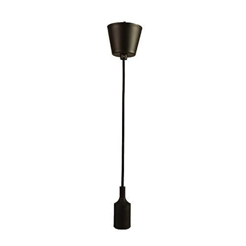 JANDEI - Hängeleuchte Pendelleuchte Lampe, Höhenverstellbar Maximal 90cm. Silikonsockel mit E27 Lampefassung. Wohnzimmerdekoration, Zimmer, Schlafzimmer, Geschäftsräume. Farbe Schwarz von JANDEI