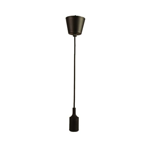 JANDEI - Hängeleuchte Pendelleuchte Lampe, Höhenverstellbar Maximal 90cm. Silikonsockel mit E27 Lampefassung. Wohnzimmerdekoration, Zimmer, Schlafzimmer, Geschäftsräume. Farbe Schwarz von JANDEI