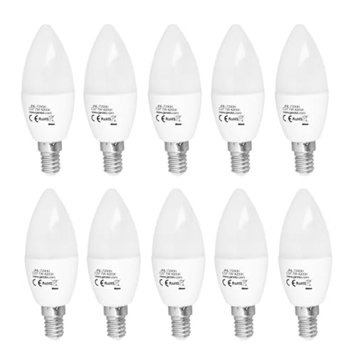 JANDEI - 10 x LED-Glühbirne 7W E14 Schraube Neutralweißes Licht 4200K C37 von JANDEI