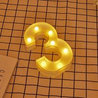 Led -Buchstaben Nummer 3 beleuchtet warme weiße Lichthöhe 22 cm mit 2aa led -Texte - Jandei von JANDEI