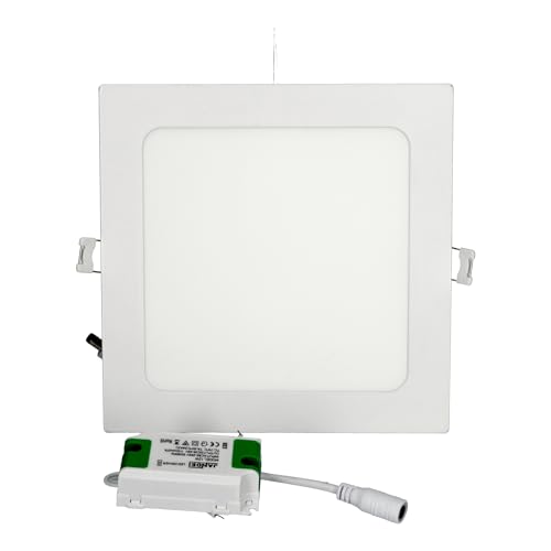 JANDEI - Quadratische und einbaufertige Downlight LED. Weiß. (6000K, 12W). Deckenleuchte, Deckenbeleuchtung, Deckenleuchte Panel, Deckeneinbauleuchte von JANDEI
