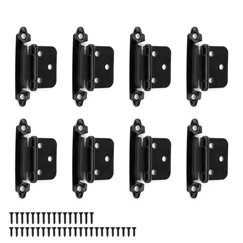 8 Stück Scharniere Klein, JANDH 1,4 mm Schwarzes Mini Scharniere, Klappscharnier mit 40 Schrauben, Schwerlast Scharnier für Feste Türen, Eingangstüren, Schlafzimmertüren von JANDH