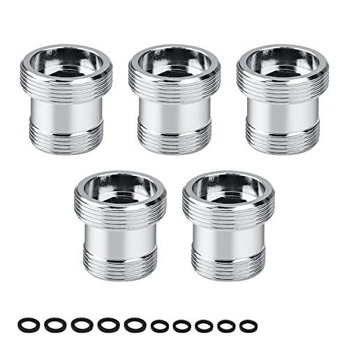 Wasserhahn Adapter Außengewinde M22 auf M18, JANDH 5 Stück Wasserhahnadapter, Wasserhahn Anschluss Adapter mit Gummidichtring, Geeignet für Küchenarmatur von JANDH