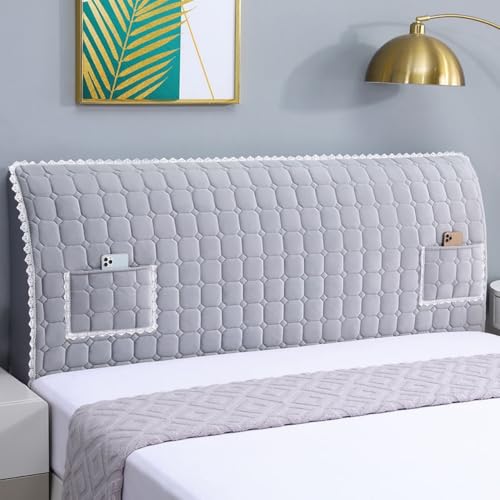 All-Inclusive Elastische Kopfbretter Abdeckung Mit Tasche, Weiche Flauschige Anti-Collision Kopfbrett Slipcover, Solid Farbe Jacquard Bett Rückenlehne Protector-Grey||150cm All-Inclusive Elastische Kopfbretter Abdeckung Mit Tasche, Weiche Flauschige Anti-Collision Kopfbrett Slipcover, Solid Farbe Jacquard Bett Rückenlehne Protector-Grey||150cm von JANEMUA