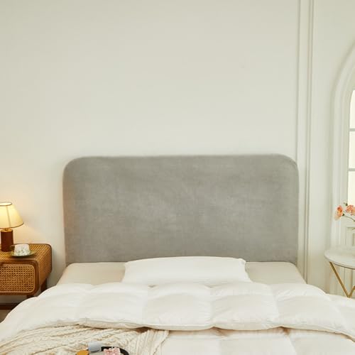 JANEMUA Anti-Collision Elastic Headboards Abdeckung, All-Inclusive-Kopfteil Staubdicht Slipcover, rutschfeste Stretch Bett Kopfbretter Schutz-Grey||180cm von JANEMUA