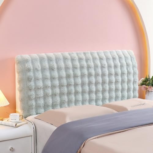 JANEMUA Fluffy Elastic Headboards Abdeckung Keine Tasche, All-Inclusive-Kopfteil Staubdicht Slipcover, Bett Kopfteile Schutz-Gray||200cm von JANEMUA
