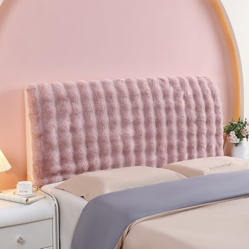 JANEMUA Fluffy Elastic Headboards Abdeckung Keine Tasche, All-Inclusive-Kopfteil Staubdicht Slipcover, Bett Kopfteile Schutz-Pink||180cm von JANEMUA