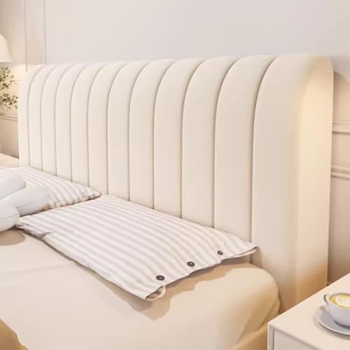 JANEMUA Kopfteilbezüge, Stretch-Kopfteilbezüge für Doppel-, Queen- und Kingsize-Betten, Dekoration für Schlafzimmer, Dicke staubdichte Schutzhülle-Beige||2.1m von JANEMUA