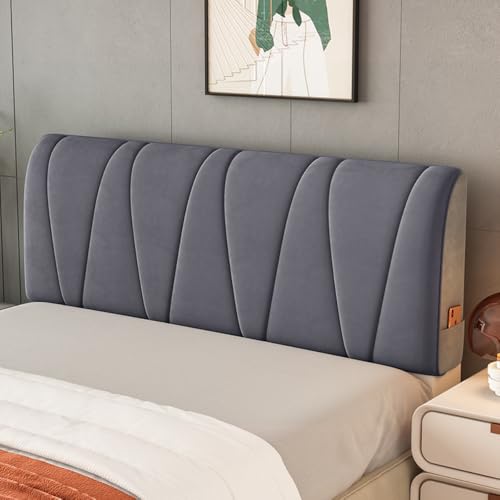 JANEMUA Kopfteilbezüge Schonbezug, 360° Rundum-Bettkopfteilbezug Mit Seitentasche, Waschbarer Kopfteilbezug Für Einzel-, Doppel- Und Kingsize-Betten-Dark Gray||200cm von JANEMUA