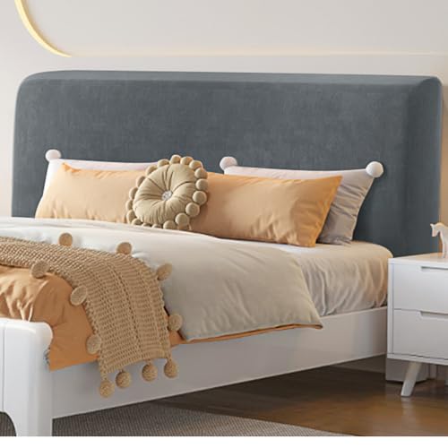 JANEMUA Kopfteilbezug Für Queensize-Betten, Dehnbarer, Samtiger Kopfteilbezug, Staubdichter, Langlebiger Schutzbezug Für Die Schlafzimmerdekoration In Voller Queensize-Kingsize-Größe-Dark Gray||200cm von JANEMUA
