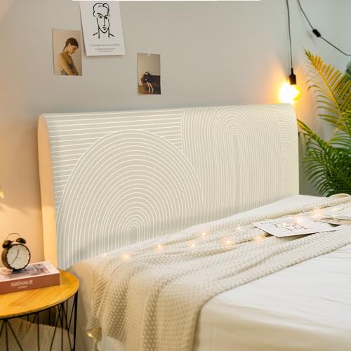 JANEMUA Stretch-Bettkopfteilbezug, rutschfeste, Staubdichte Schutzabdeckung Für Full Queen King Size-Pattern 1||200cm von JANEMUA