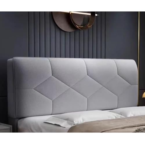 JANEMUA Verdickter Bettkopfteilbezug, Stretch-Bettkopfteilbezug mit dehnbarer Seite, einfarbiger, staubdichter Baumwollbezug für Einzel-, Doppel- und Kingsize-Betten- Gray||200cm von JANEMUA