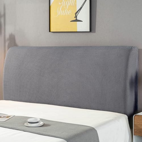 JANEMUA Weicher Hautfreundlicher Kopfteilbezug, All-Inclusive Dehnbarer Kopfteilbezug, Universelle Einfarbige Staubdichte Kopfteilumhüllung-Gray||200cm von JANEMUA