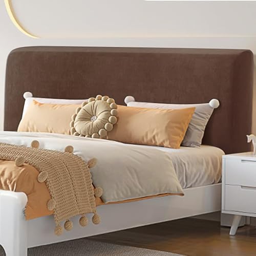 Kopfteilbezug Für Queensize-Betten, Dehnbarer, Samtiger Kopfteilbezug, Staubdichter, Langlebiger Schutzbezug Für Die Schlafzimmerdekoration In Voller Queensize-Kingsize-Größe-Dark Brown||200cm von JANEMUA
